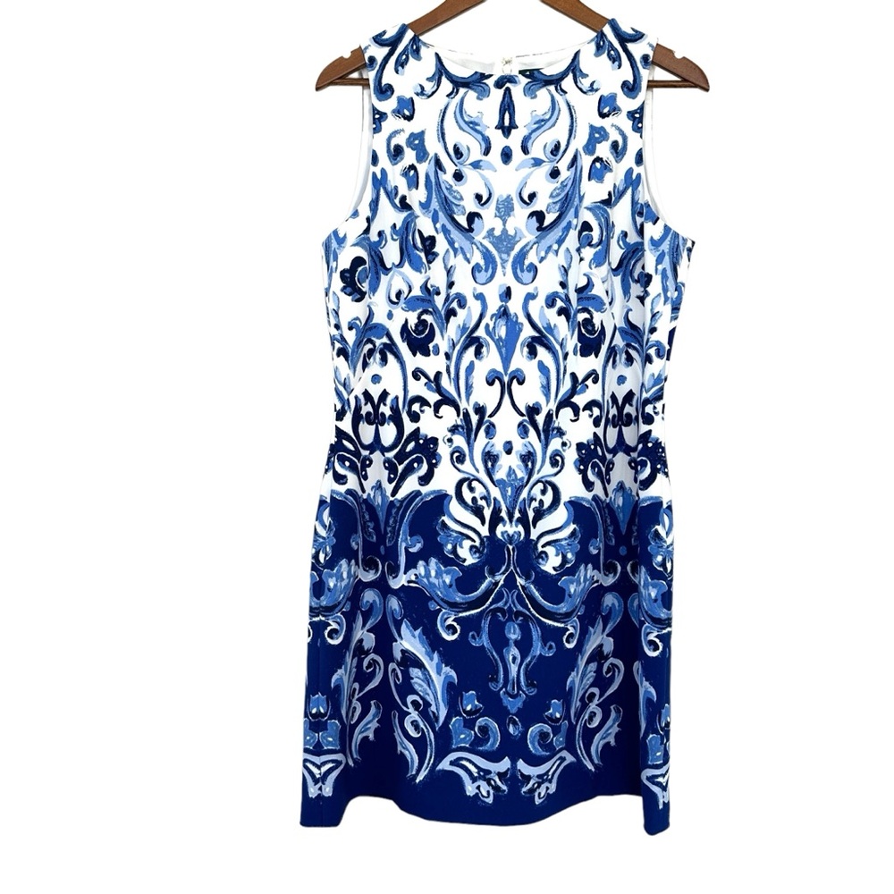 Ralph Lauren Blue and White Midi Dress